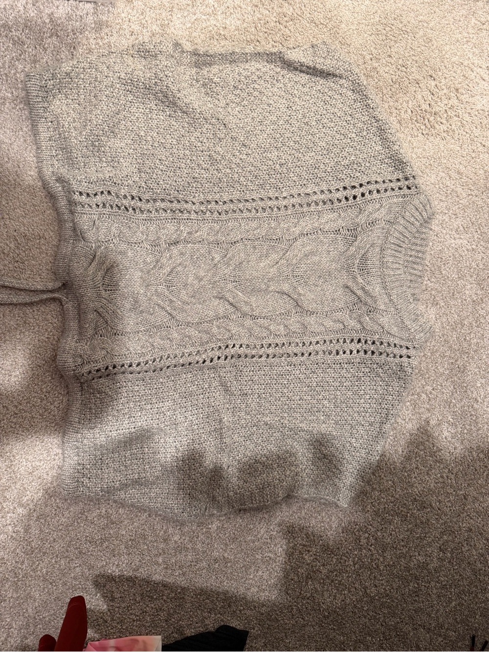 Universal Thread Light Gray Cable Knit Crewneck Sweater